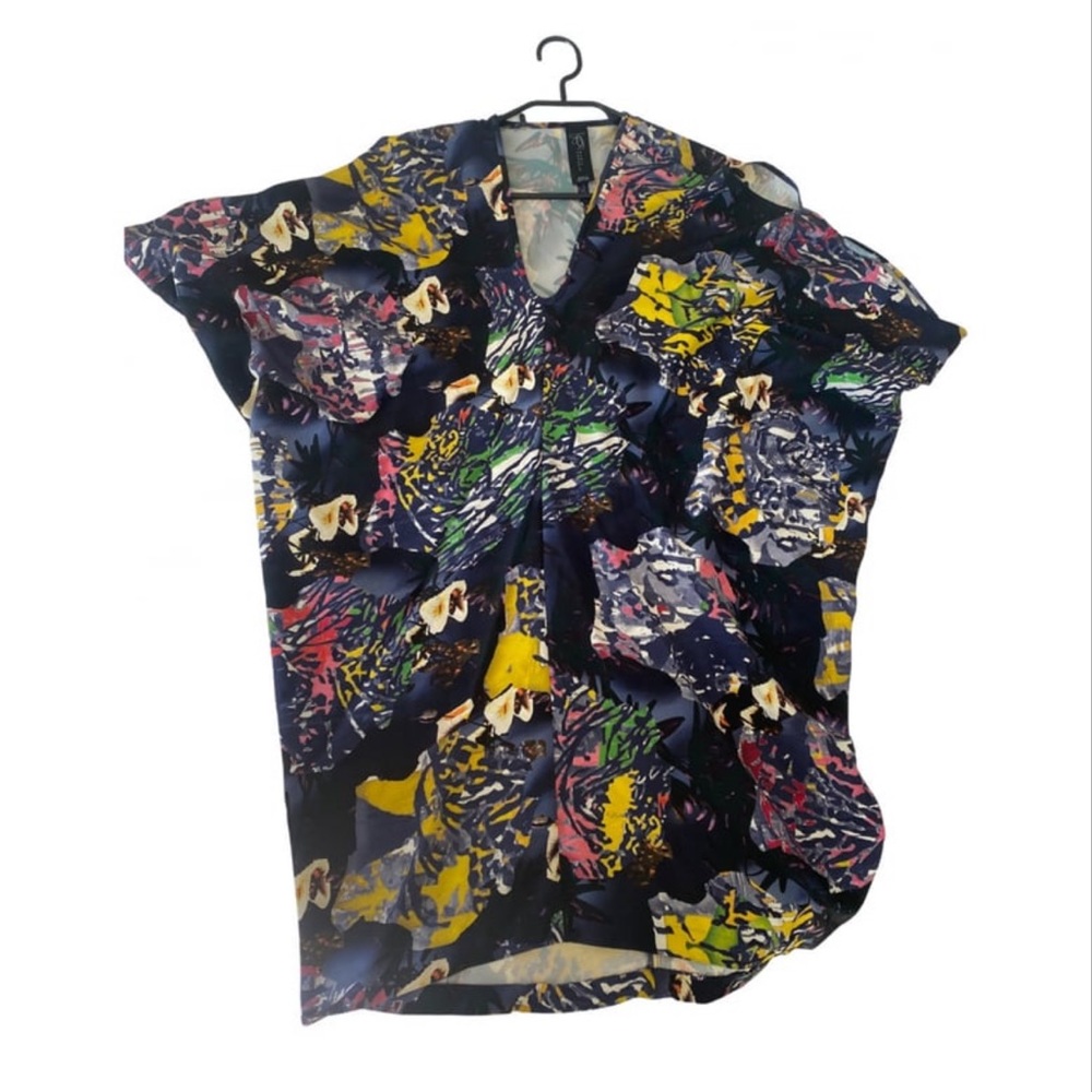 ZERO + MARIA CORNEJO - Medium - multi-color all silk mid-length dress.